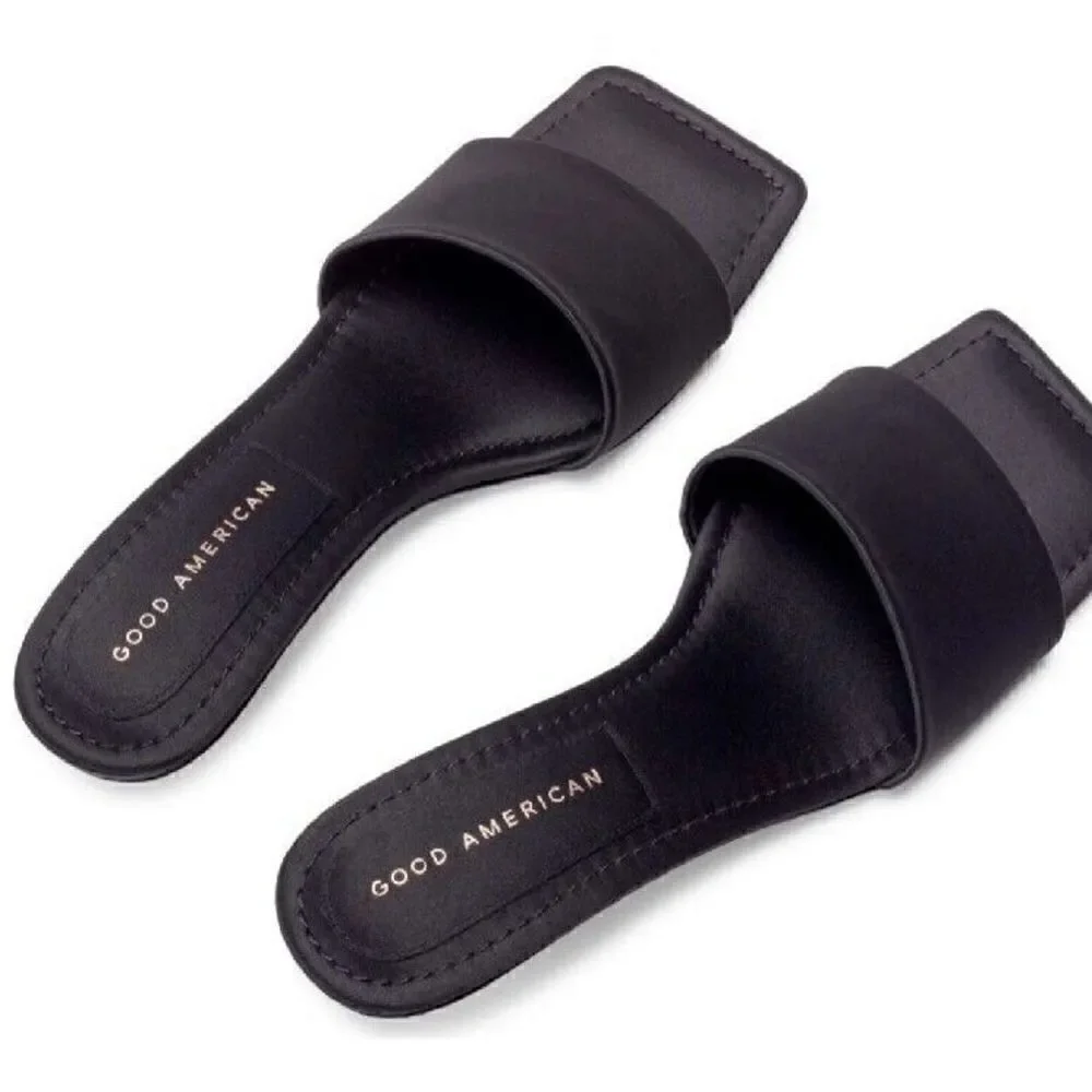 Good American Kickstand Slide Sandal Women's Size 10.5 Black